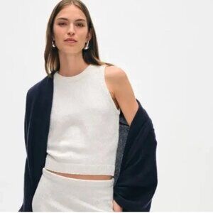 White + Warren Womens Camel Cotton Slub Rib Maxi Skirt With Side Slit